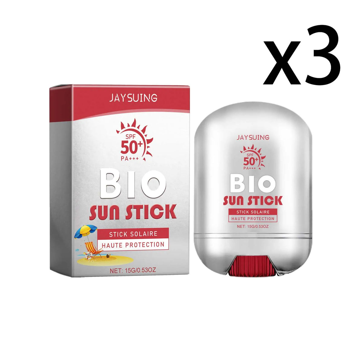 Jaysuing SPF 50+ UV Sunscreen Stick – Brightening & Moisturizing SPF Sunscreen Stick Oasis Select 3x15g 15g