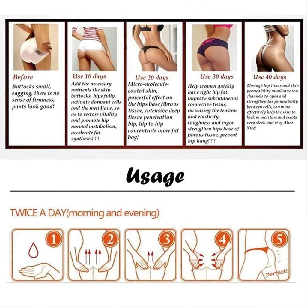 5ML/15ML/30ML/50ML/Rich Buttock Enhancement Massage Essential Oil Hip Lift Up Butt Firm Skin Enlargement Full Buttocks Care Plan Oasis Select
