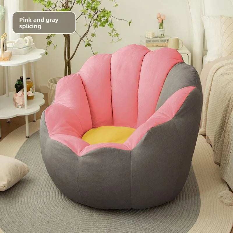 Lazy sofa rental living room small sofa single recliner tatami parcel flower sofa Oasis Select Pink ash 60cm