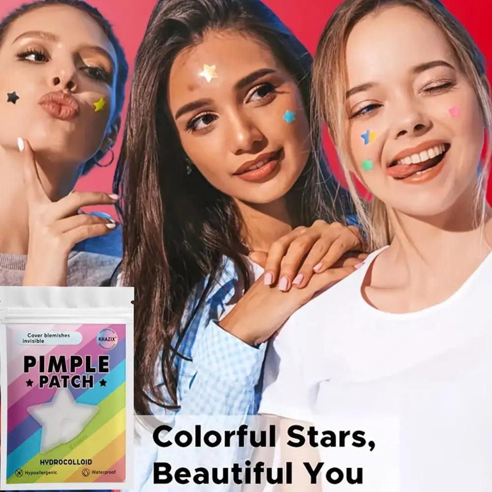 280 Counts 6 Colors Pimple Patches For Face,Cute Star Zit Covers Hydrocolloid Acne Patch,Colorful Spot Stickers Facial Skin Care Oasis Select