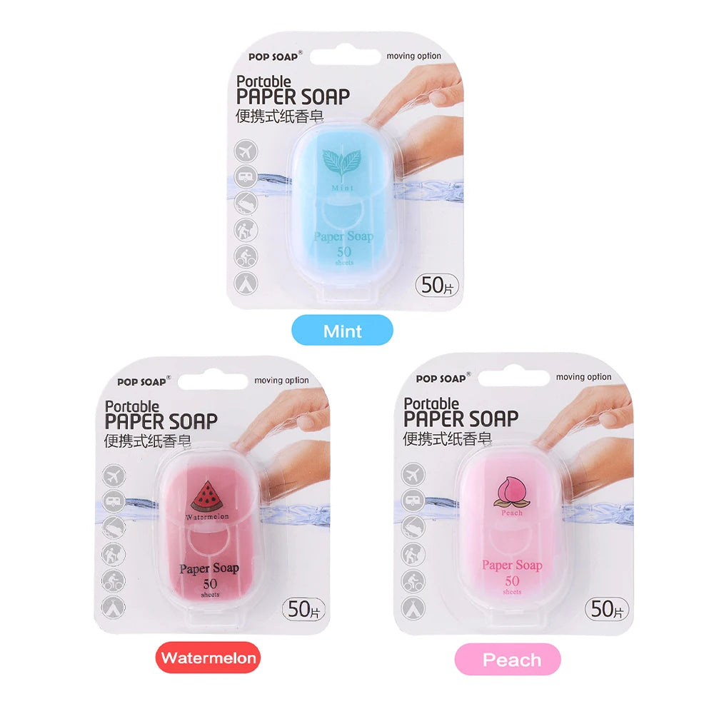 Portable Paper Soap Sheets – Disposable Travel Hand Wash Travel Soap Sheets Oasis Select 3 Styles mix