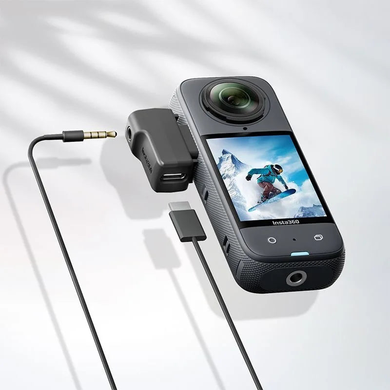 Mic Adapter for Insta360 X5/X4/X3/Ace Pro – Audio Cold Shoe