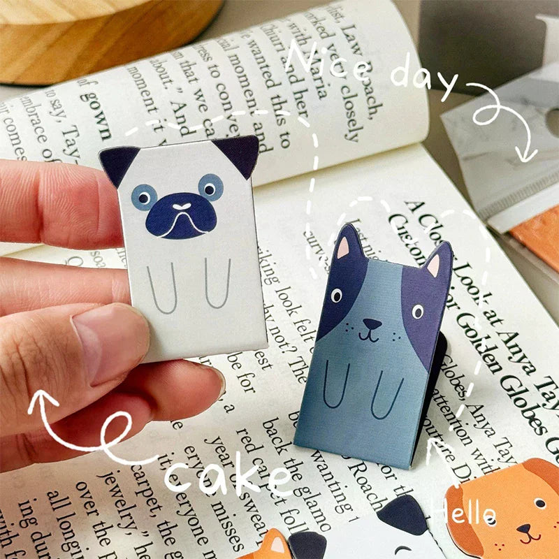 4pcs/set Cute Animal Magnetic Bookmarks - Cartoon Dog Cat Creative Stationery Gift Student Reward Back To School Present Oasis Select