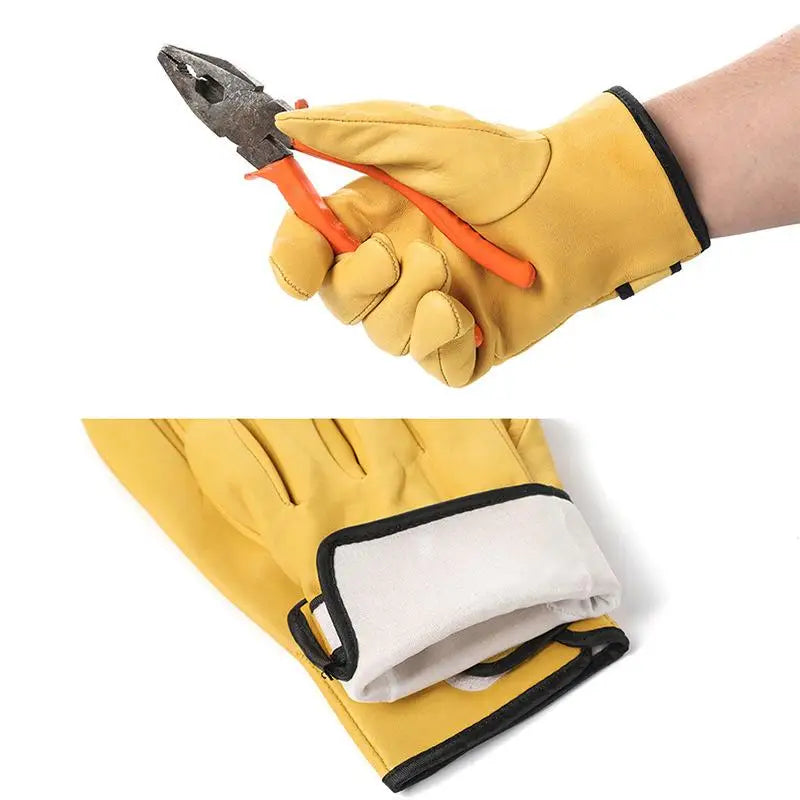 1 Pair Sheepskin Work Gloves for Welding High Dexterity Leather Gloves Protective Industrial Workers Handwear Oasis Select