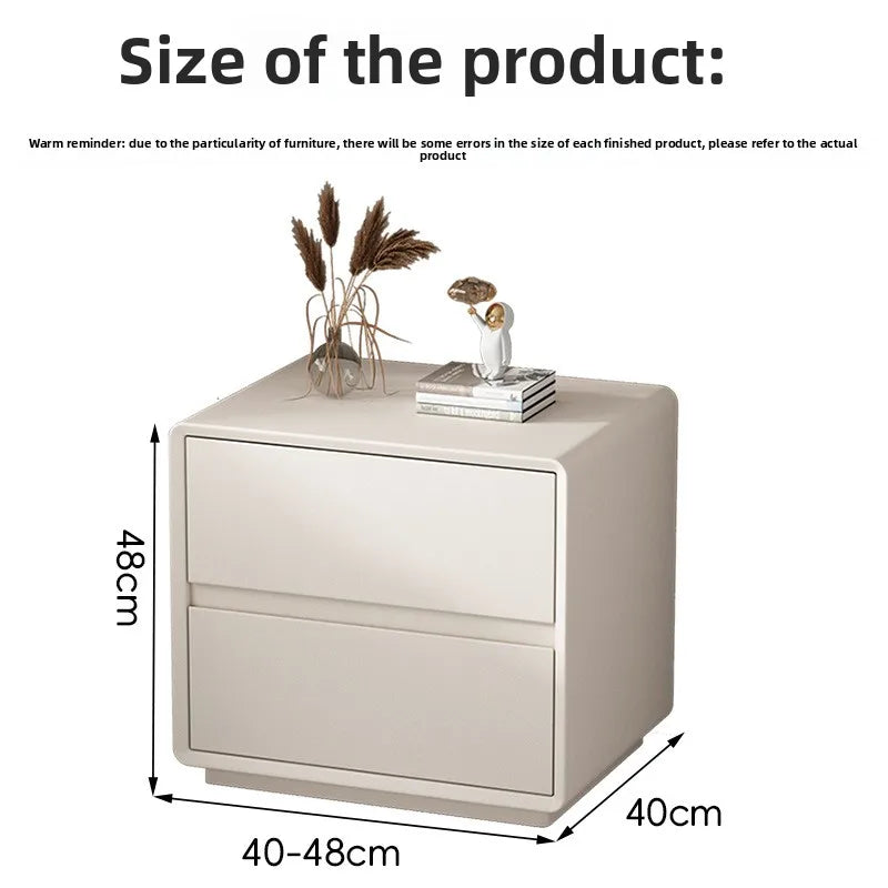 Simple and modern solid wood paint bedside table Italian minimalist light luxury bedroom household small storage locker Oasis Select
