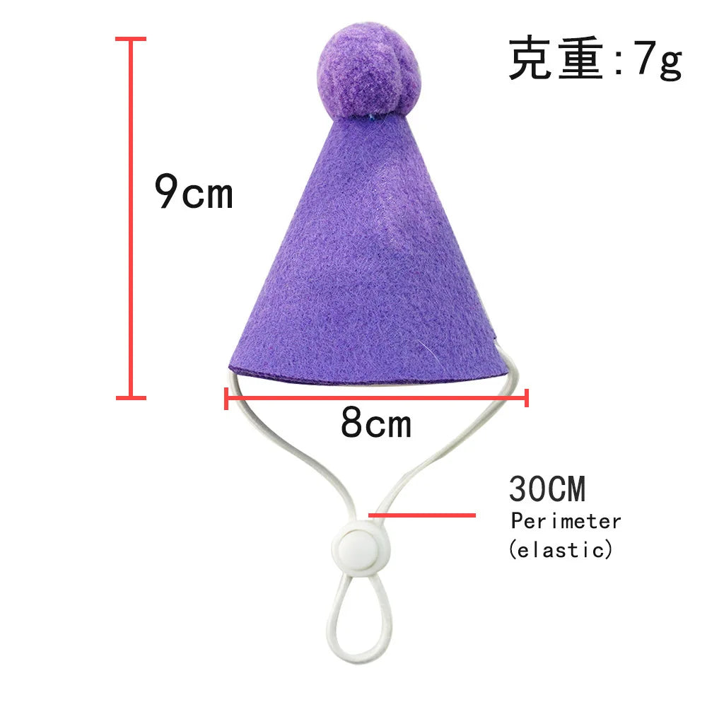 Pet Dog Cat Birthday Dress Bib Party Supplies Saliva Towel Felt Hat Oasis Select purple