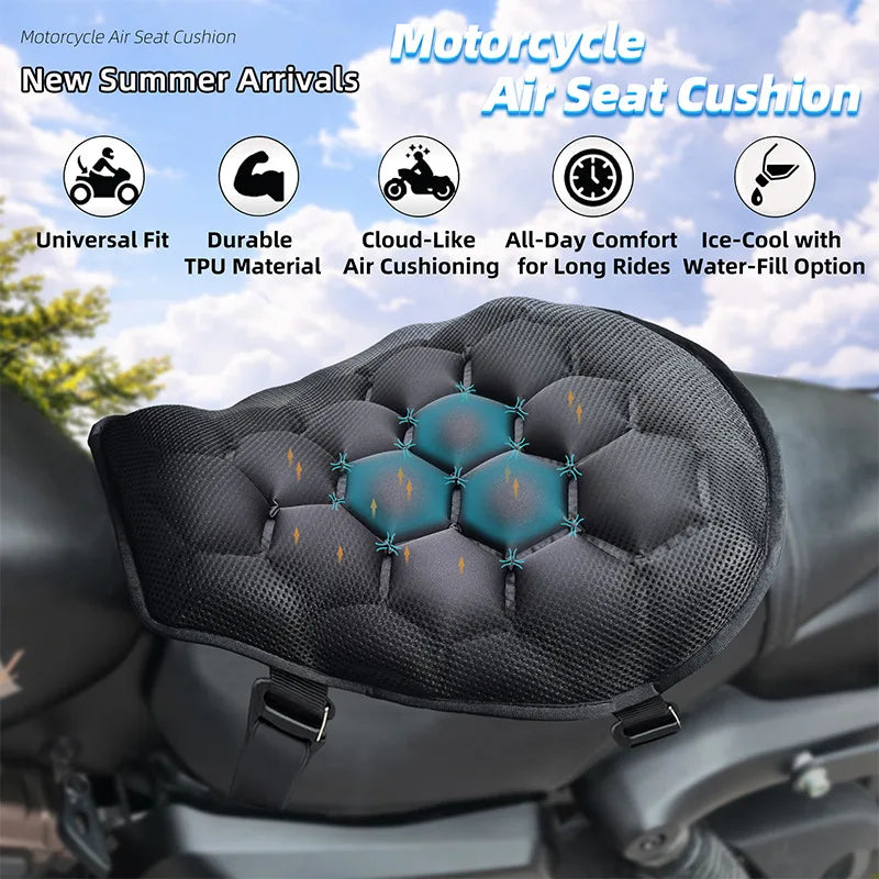 Motorcycle Gel Seat Cushion Motorcycle Seat Cushion 3D Honeycomb Anti-slip Moto Pressure Relief Ride Seat Pad Moto Accessories Oasis Select