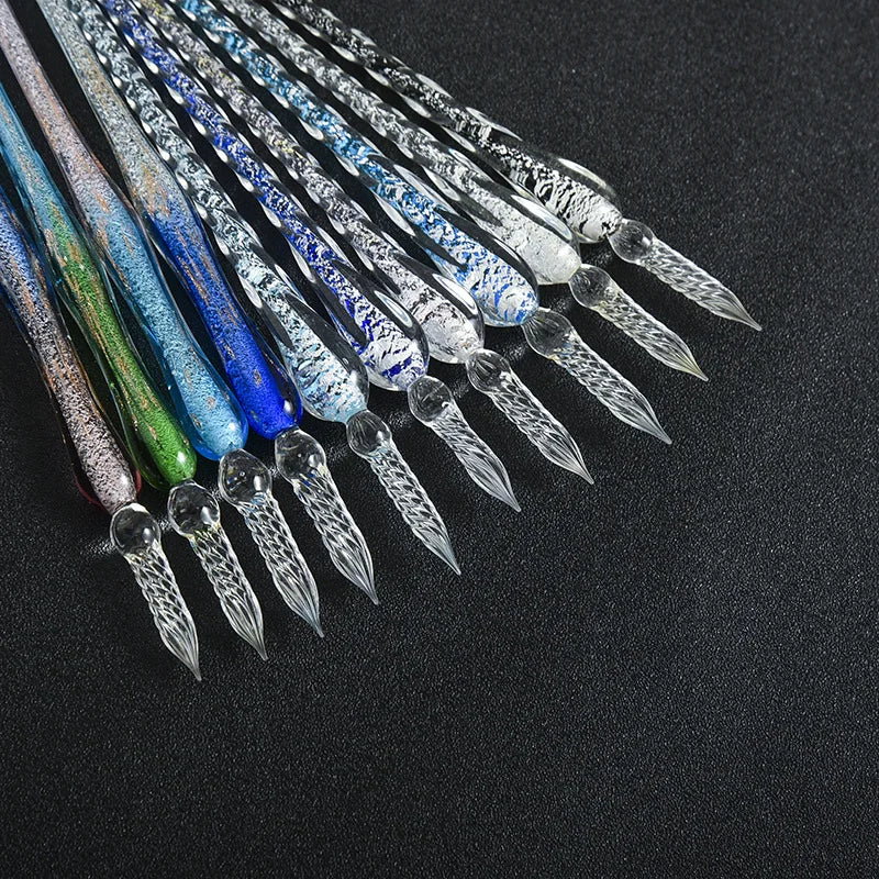 Starry Sky Glass Pen Set Signature Pen Crystal Student Dip Pen Glass Dip Pen Stationery Gift Pen Oasis Select