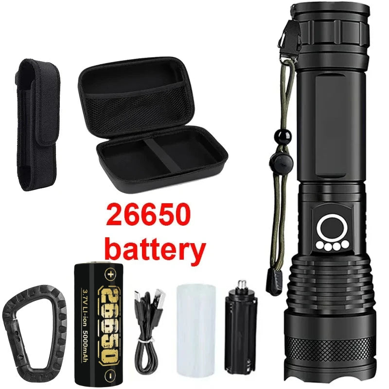 ZHIYU Rechargeable LED Flashlight – 5 Modes, Waterproof Torch