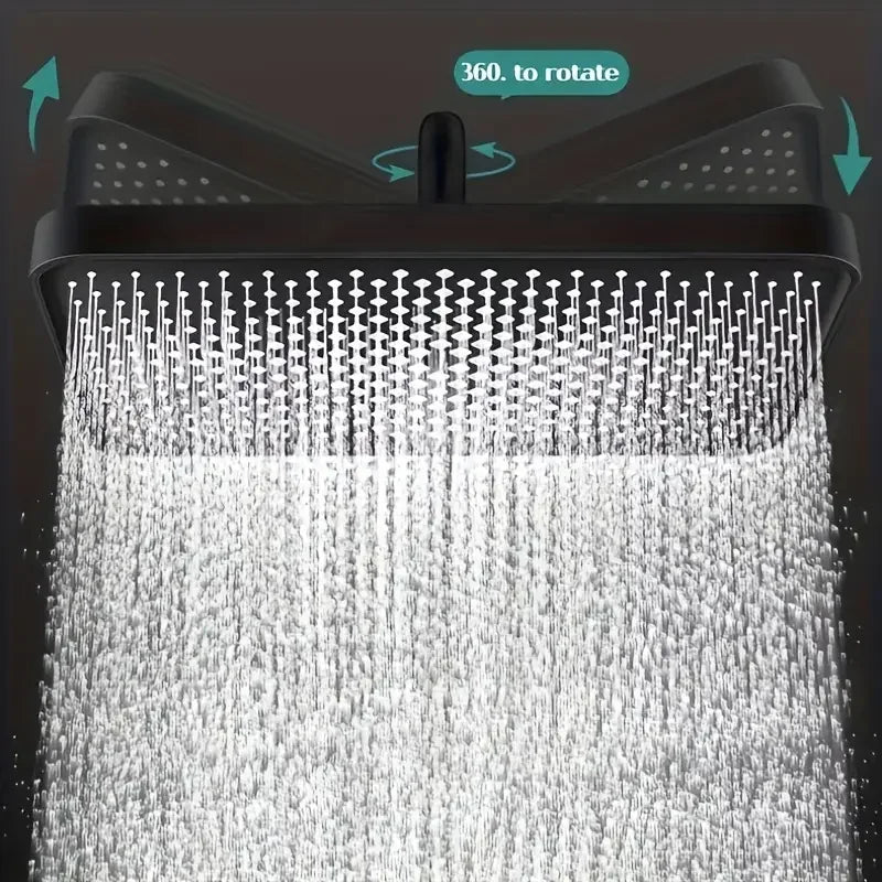 13" Square Rainfall Shower Head – Large Panel Top Spray