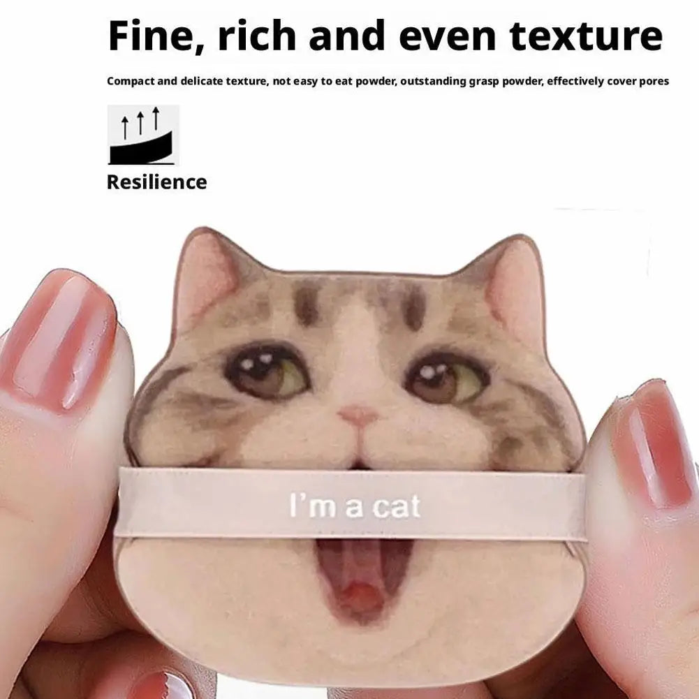 1PCS Air Cushion Powder Puff Cute Cat Cosmetic Puffs Hydrophilic Non-latex Facial Foundation Beauty Tool Dry Wet Makeup Oasis Select