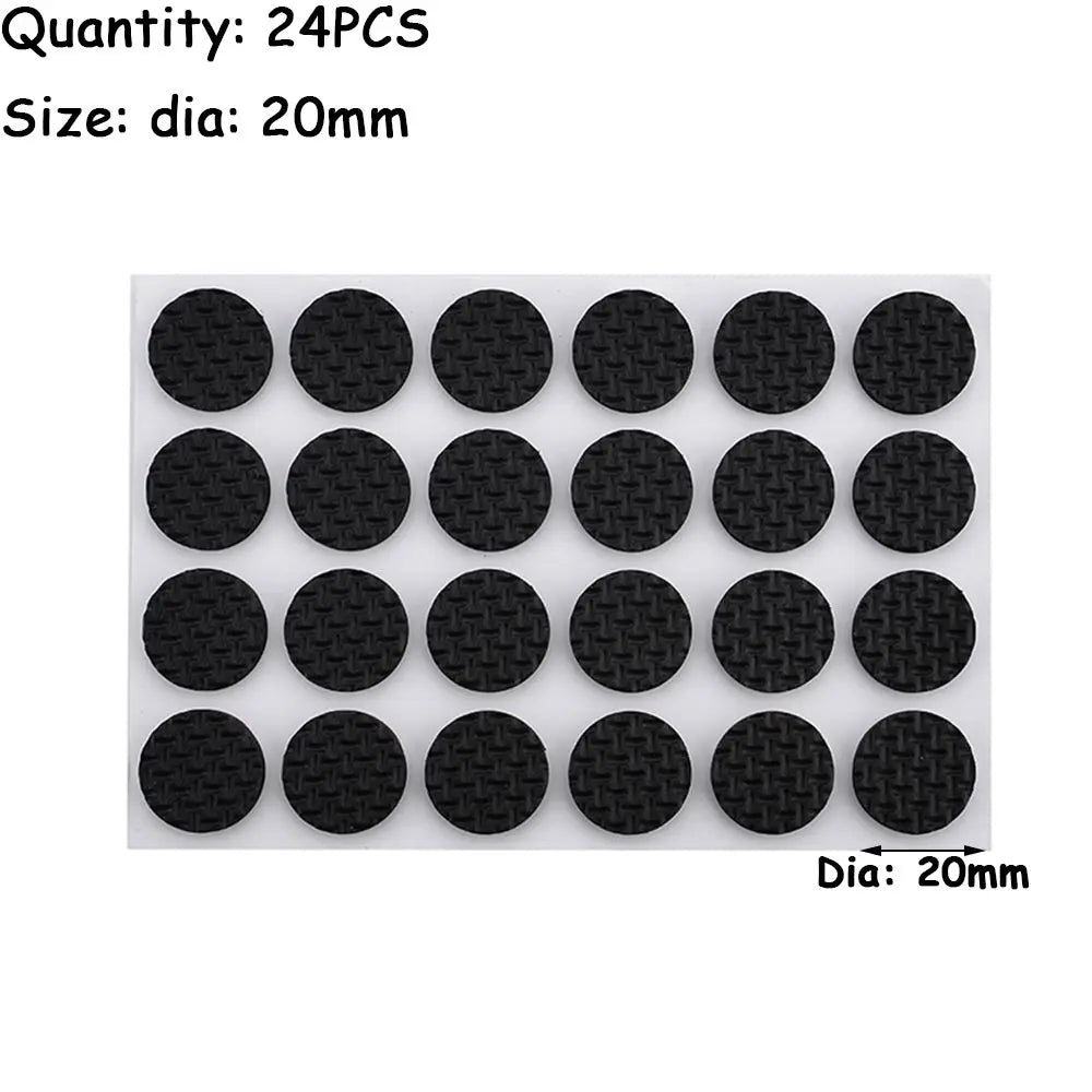1/2/6/15/24PCS Soft Table Chair Fittings Self-adhesive Floor Protector Furniture Leg Pads Anti-slip Mat Anti Noisy Oasis Select dia 20mmX24pcs