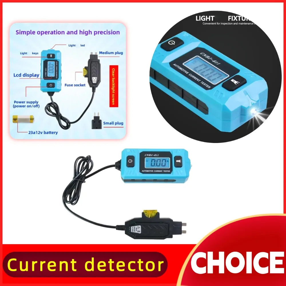 Automotive Fuse Current Tester CNBJ-611 Car Leakage Analyzer Fault Tester Automotive Fuse Current Testing Tool LCD Display Oasis Select