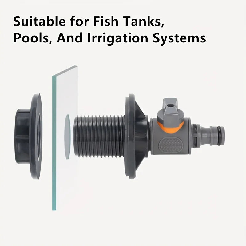 2PCS PVC/IBC Water Tank Adapter with Valve, 1/2 "- DN15 External Thread Connector, Compatible with EU/US Standard Hoses Oasis Select