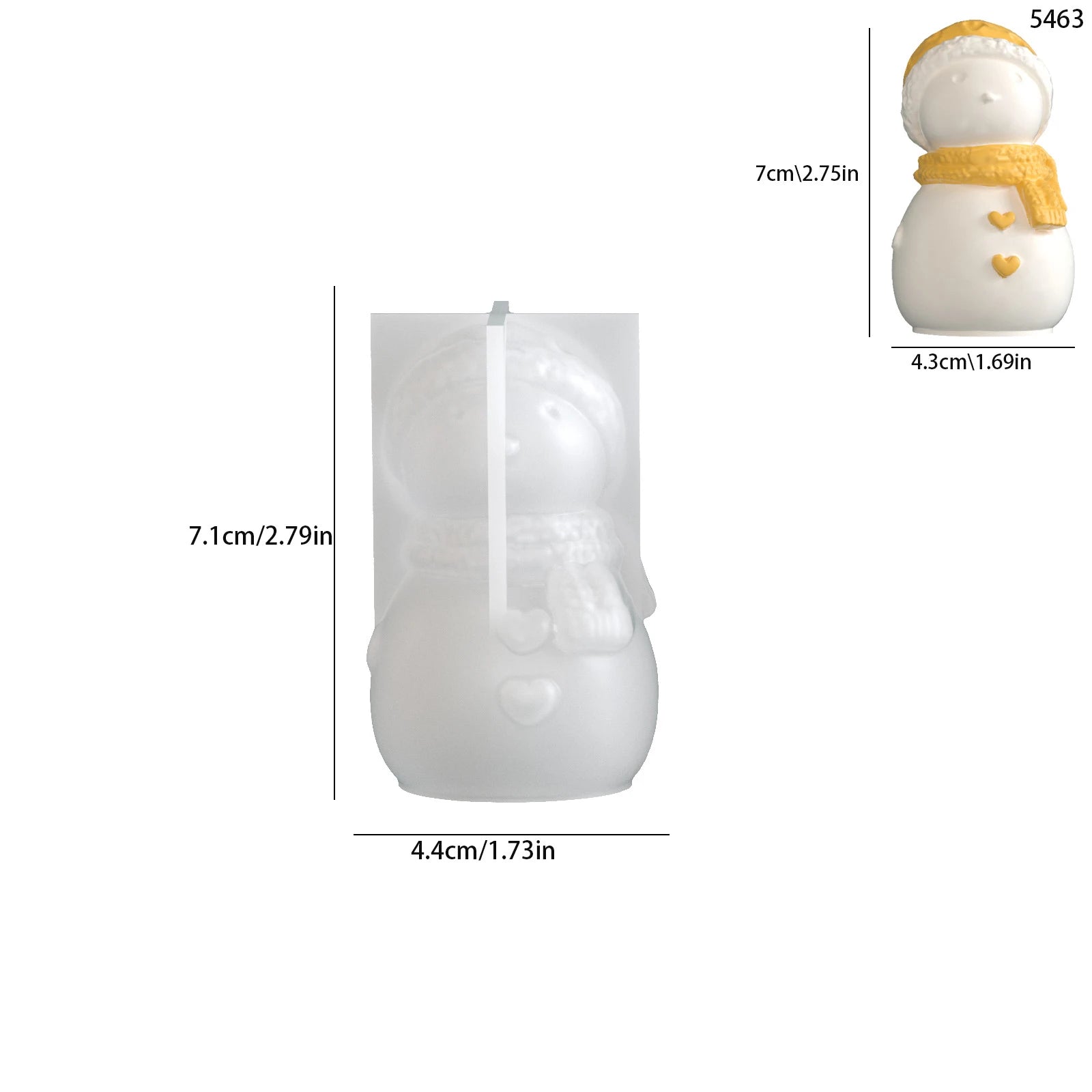 DIY Christmas Snowman Silicone Mold Scented Candle Scarf & Coat Snowman Plaster Resin Drip Mold Oasis Select B