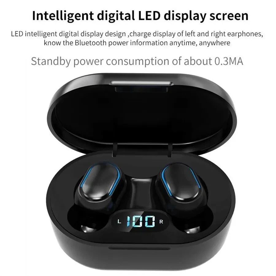 E7S TWS Wireless Headphones Bluetooth earphone Control Sport Headset Waterproof Microphone Music Earphone Work On All Smartphone Oasis Select