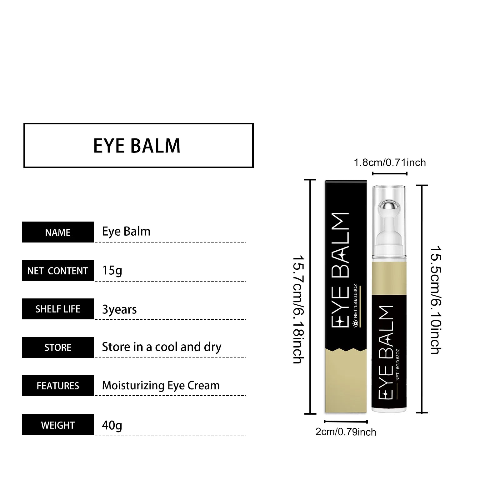 Retinol Skincare Set Anti-Wrinkle Cream Serum & Eye Balm for Moisturizing Firming Fade Fine Lines Brightening Face Eye Care Oasis Select Eye Balm