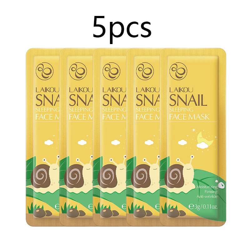 LAIKOU Sakura Sleeping Face Mask – Hydrating 5pcs Set Sleeping Face Mask Oasis Select snail