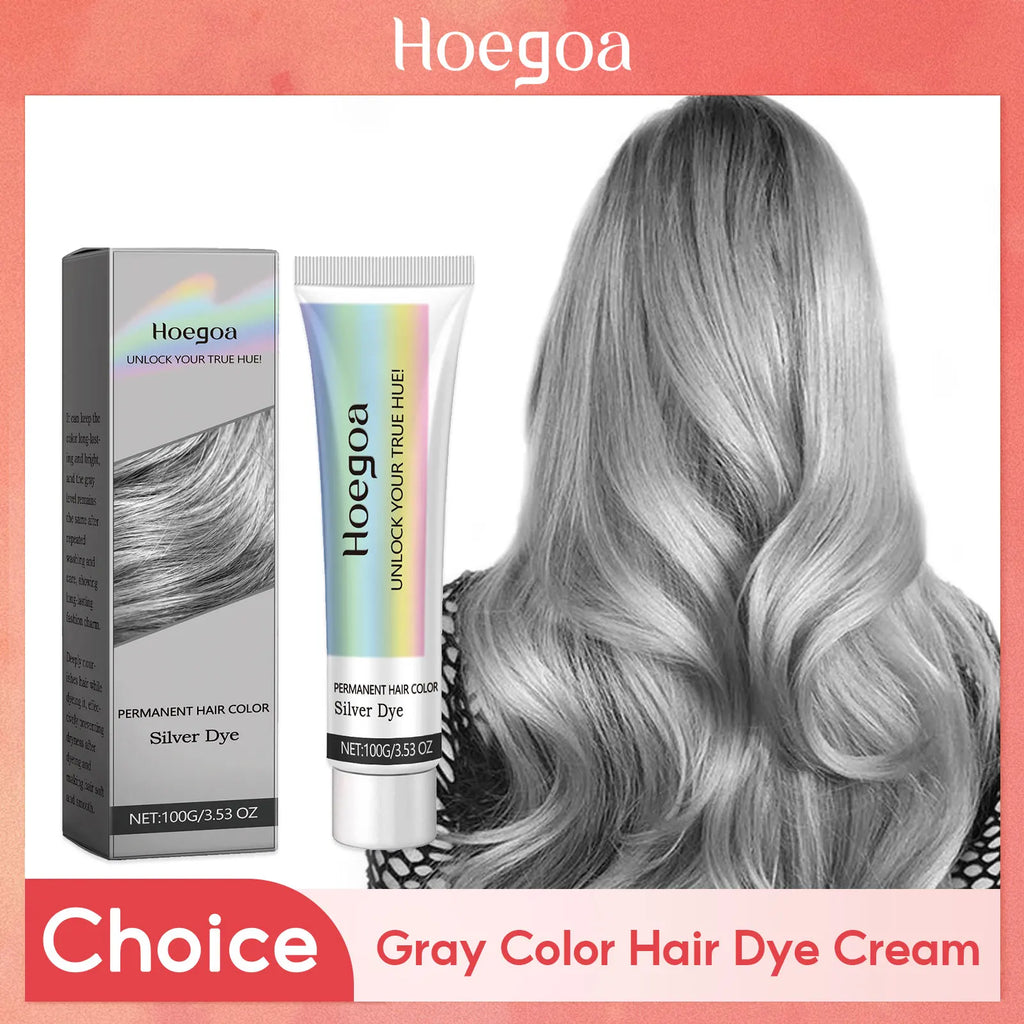 Gray Color Hair Dye Cream Smoky Gray Punk Style Light Color Silver Hair Permanent Professional Hair Colors Dye Wax For Women Men Oasis Select