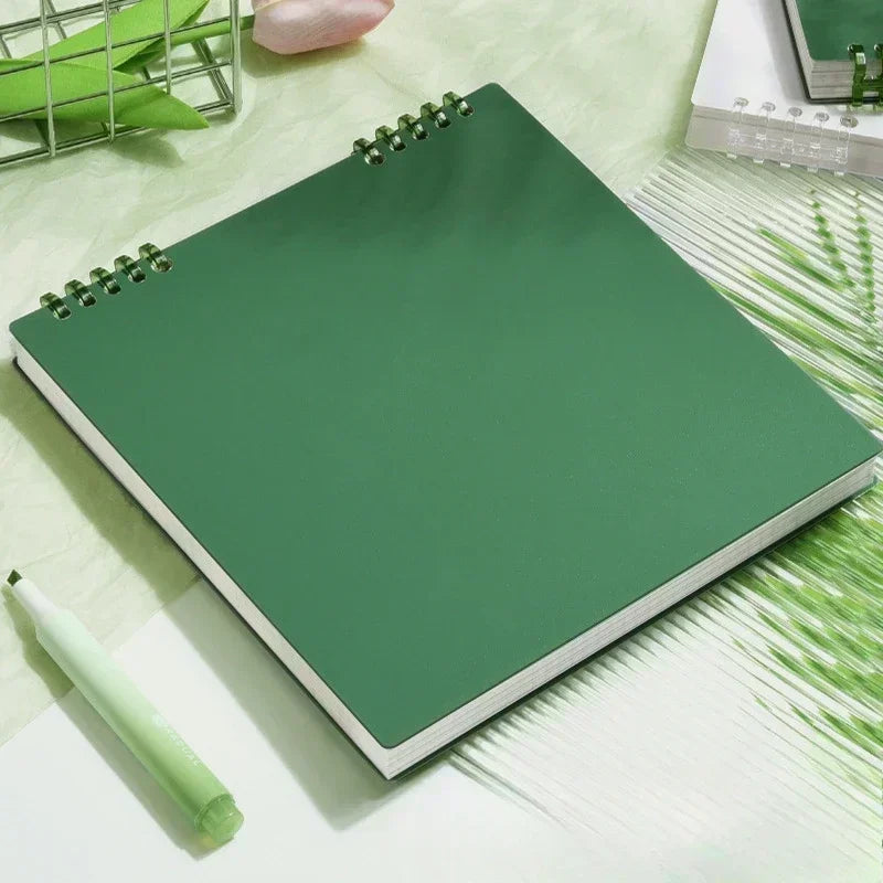 Grid Notepad B5 Sketch Book Notebooks Leaf Notebook Diary Flip Stationery Journal Writing Pads Office School Supplies Oasis Select green