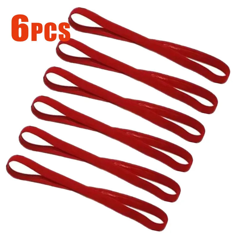6/3Pieces Solid Thick Non-Slip Elastic Sports Outdoor Headbands Hair Headbands Exercise Hair Bands Sweatbands for Women for Men Oasis Select 6pcs Red