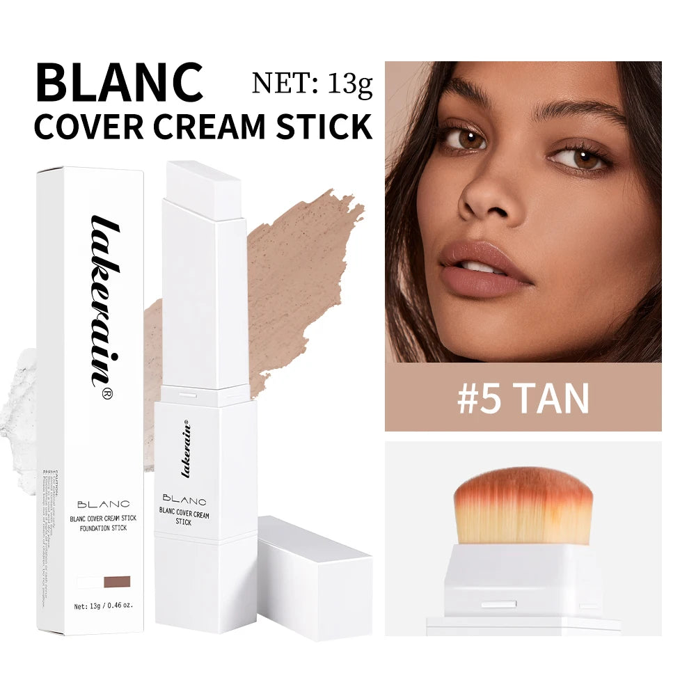 Color-changing Foundation Stick Blanc Foundation Korean Makeup Base High Coverage Concealer Natural Nude 2 IN 1 Foundation Stick Oasis Select 5tan