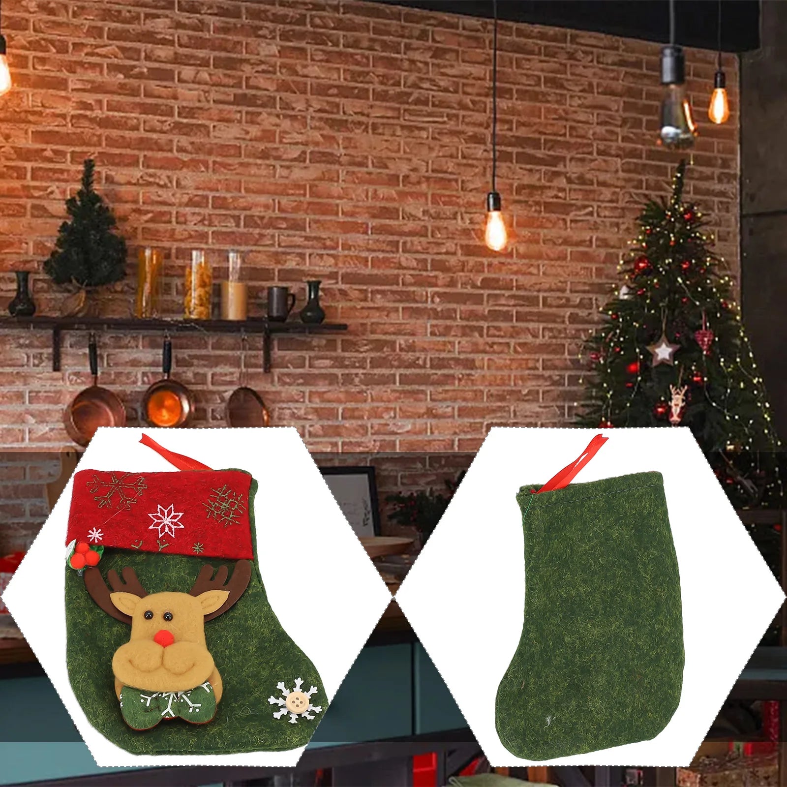 Parts Christmas Stocking Accessory Ornament Santa Snowman Socks Xmas Tree Bag Fabric Hanging Mini High Quality Oasis Select