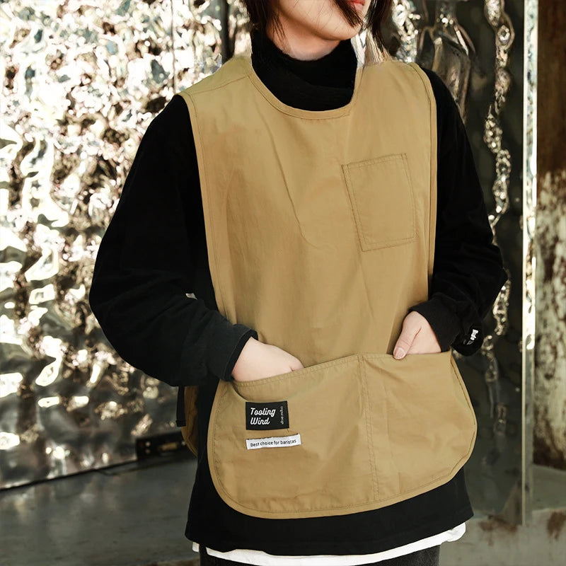 Apron Waterproof Antifouling Solid Colored Nylon Vest Style Sleeveless Apron Oasis Select