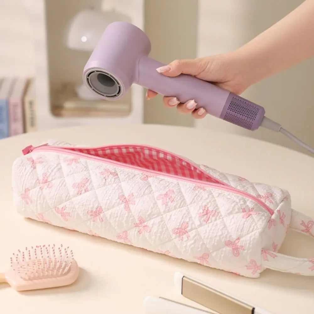 Quilting Cotton Hair Dryer Storage Bag Large Capacity Dustproof Curler Storage Bag Soft with Handle Carrying Case for Travel Oasis Select