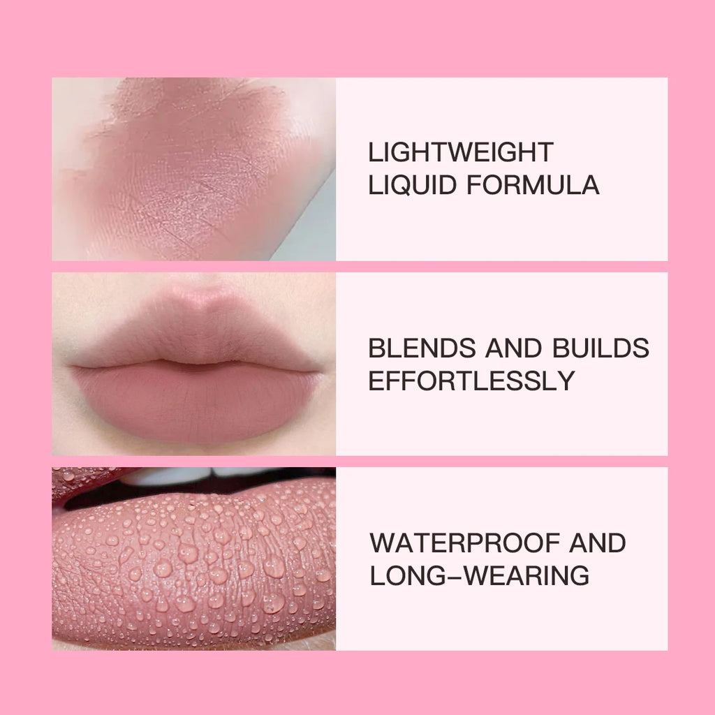 Febble 12-Color Matte Velvet Liquid Lipstick Set | Long-Lasting