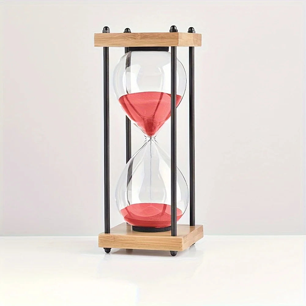 Large Decorative Wooden Hourglass Timer-30 Minute Sand Glass with Elegant Table Decor- Perfect Holiday Party Birthday Gift Idea Oasis Select