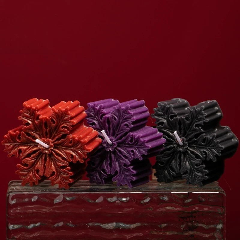 1pcs Low Temperature Wax Christmas Three Dimensional Snowflake Aromatherapy Candle Decoration Props Atmosphere Ornaments Oasis Select