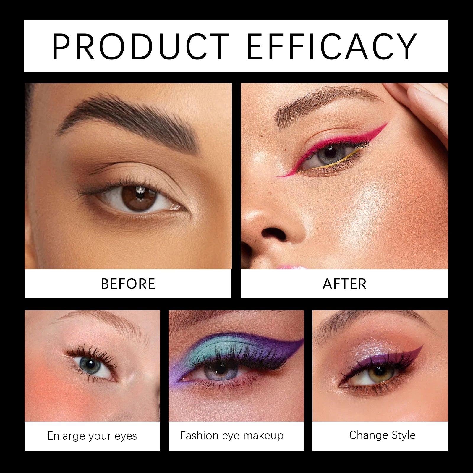 8 Color UV Neon Eyeliner Pencil Colored Eyeliner Smooth Quick Dry Long Lasting Waterproof For Party Festival Makeup Cosmetic Oasis Select