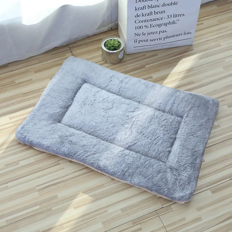 Thickened Plush Mat, Cat Bed, Cat Sleeping Mat, Dog Bed, Coral Fleece Dog Blanket, and Cotton Pad for Warmth Oasis Select Light gray XXXL 100x70cm
