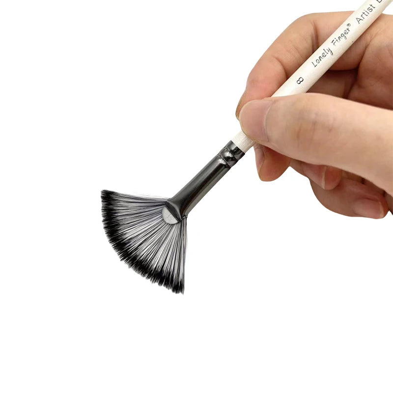 6 Piece Artist Paint Brush Set - Anti-Shedding Nylon Hair Brushes with Comfortable Grip for Acrylic, Watercolor, Oil, Gouache & Oasis Select