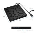 2 in 1 External DVD RW Drive USB 3.0 Type C Interface Slim DVD CD Writer Burner Reader Player Optical Drive For Laptop Notebook Oasis Select black