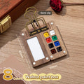 Mini Walnut Wood Watercolor Palette Portable Paint Box With Clip Travel Painting Paint Tray Art Supplies Sketchbook Palette Oasis Select A1