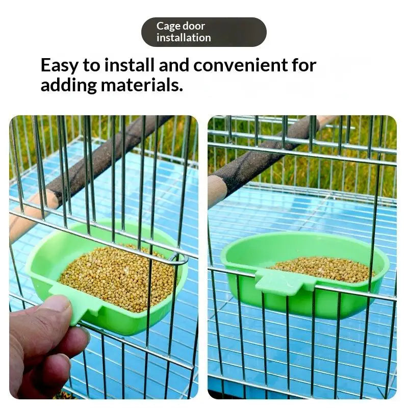 Parrot Bird Feeder & Drinker Hanging Bowl | Food Dispenser