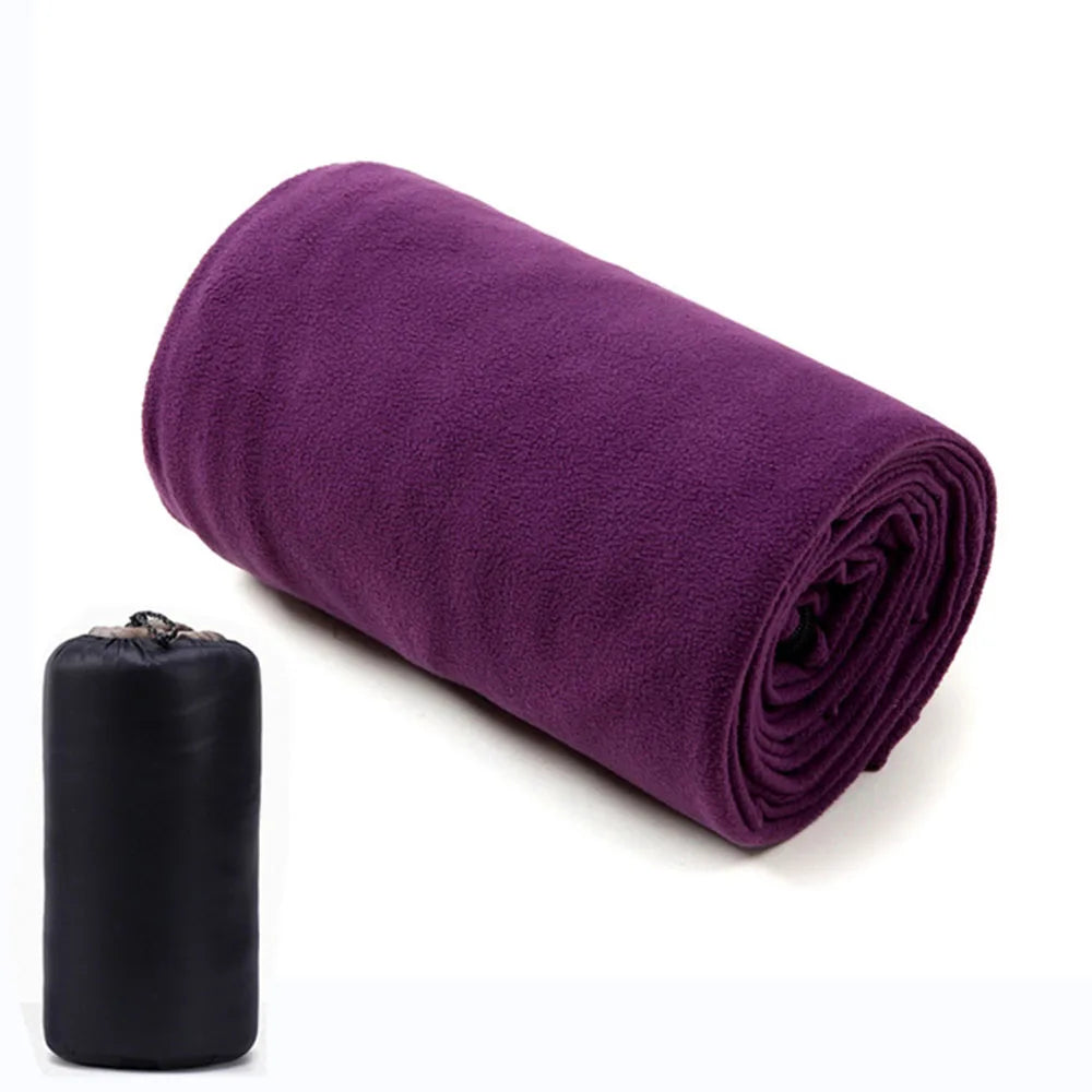 Soft Fleece Sleeping Bag Liner Camping Blanket Ultra-light Outdoor Travel Sheets Tent Bed Warm Sleeping Bag Oasis Select PURPLE