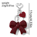 Y2K Red Bow Mirror Charm Keychain | Bag & Phone Pendant Charm Keychain Oasis Select A