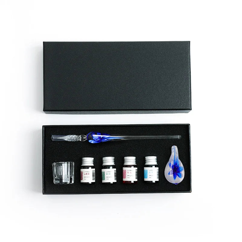 Flower glass dipping pen, student stationery, glass pen, crystal glass pen, birthday gift pen set Oasis Select 9