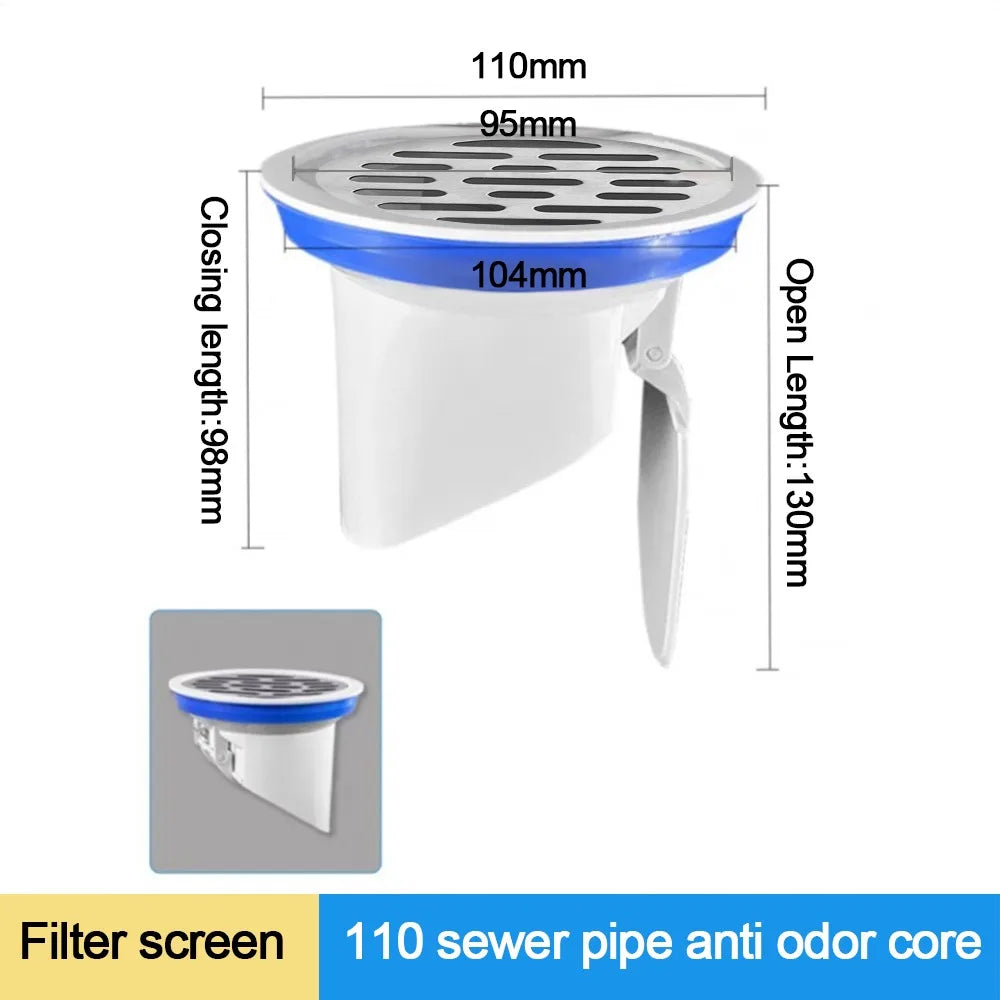 Anti-leak Drainage Pipe Floor Drains Floor Outlet Odor-resistant Insect-proof Roof Cover Automatic Closing Replacement Oasis Select 3
