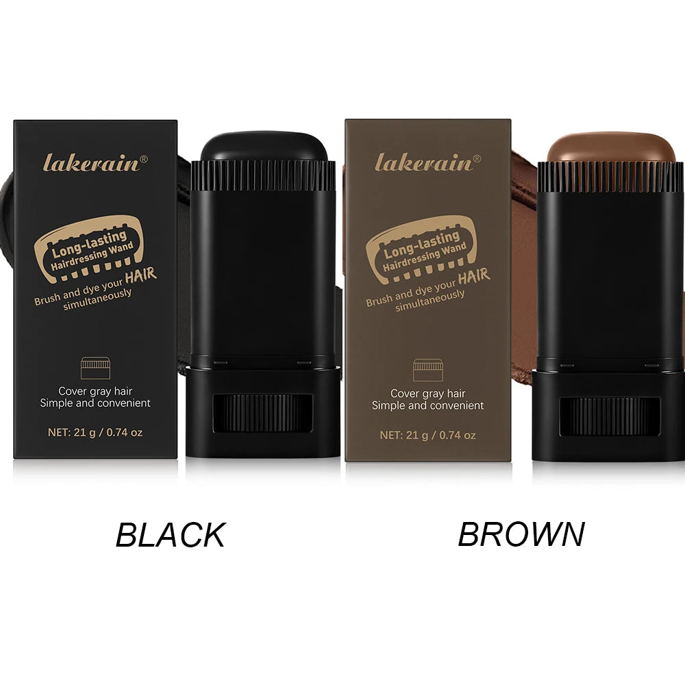 Waterproof Hair Dye Stick Quickly Covers Gray Natural Appearance Long-lasting Color Retention Suitable For All Hair Types Oasis Select Black and Brown