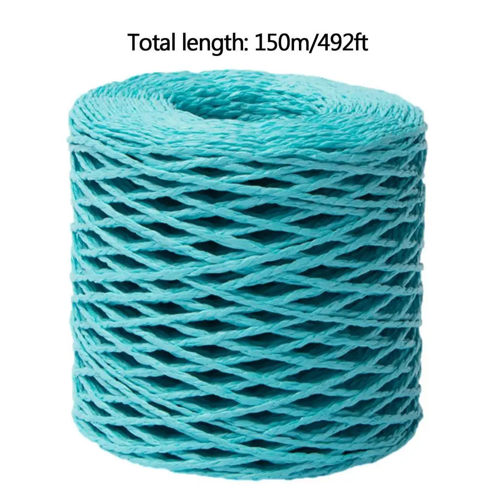 150m Natural Raffia Straw Yarn For Knitting Crocheting Paper Threads DIY Handmade Summer Sunhat Beach Bag Oasis Select Blue