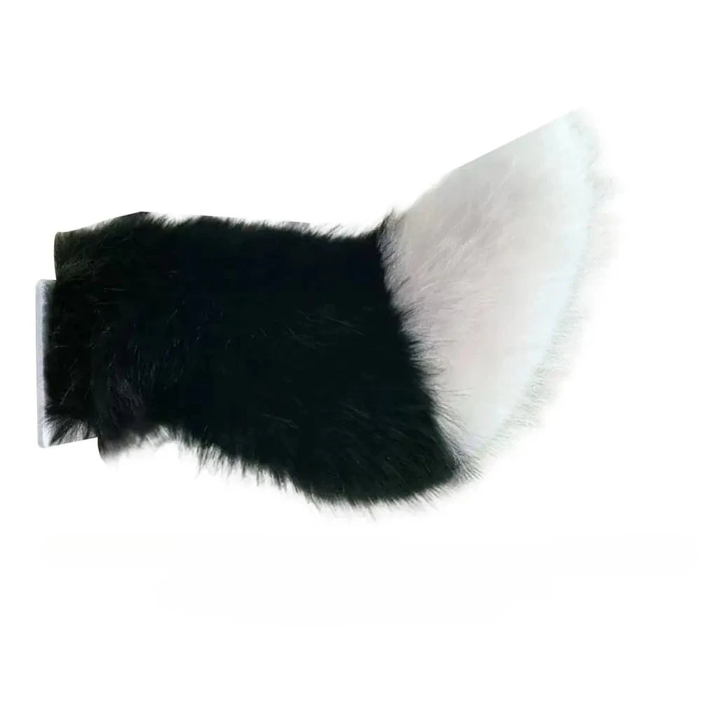 Sound Activated Remote Control Car Tail Moving Wiggling Plush Fox Tail for Vehicle Exterior Decoration Electric Accessory Oasis Select Black