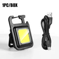 Super Bright MINI COB Keychain Flashlight Charging Lamp Camping Lights with Magnet 4 Lighting Modes for Camping Home Oasis Select J031 Rechargeable
