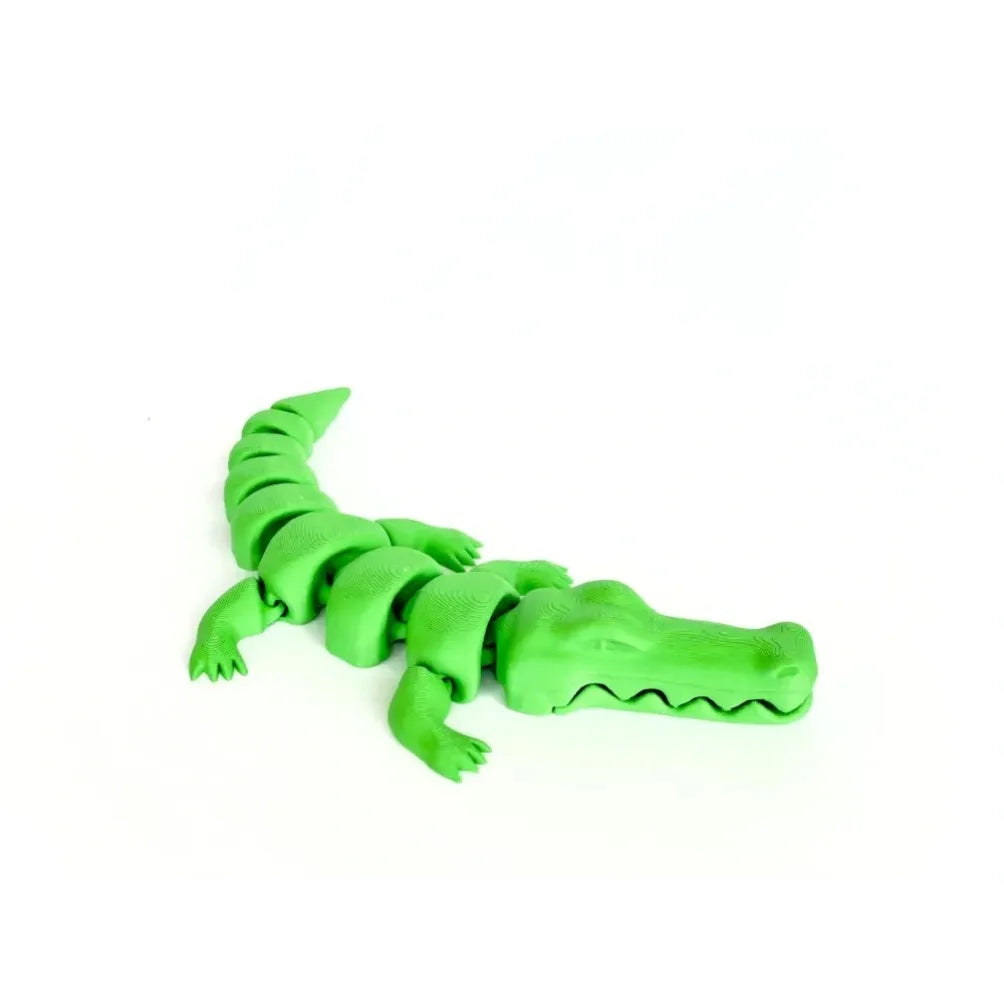 3D Printed Articulated Crocodile Figurine Joint Mobility Home Office Desktop Decor Ornament Animal Statue Household Decor Gifts Oasis Select