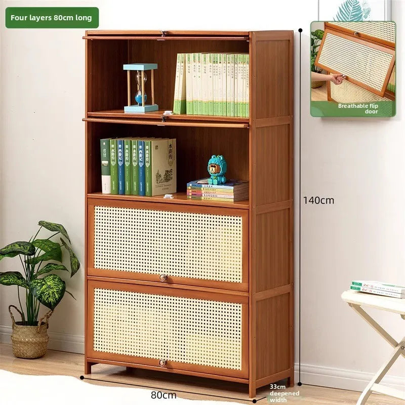 table Bookcase with door Household children's corner Bookshelf Internet celebrity American TV Wall narrow cabinet display shelf Oasis Select Fourth floor 80
