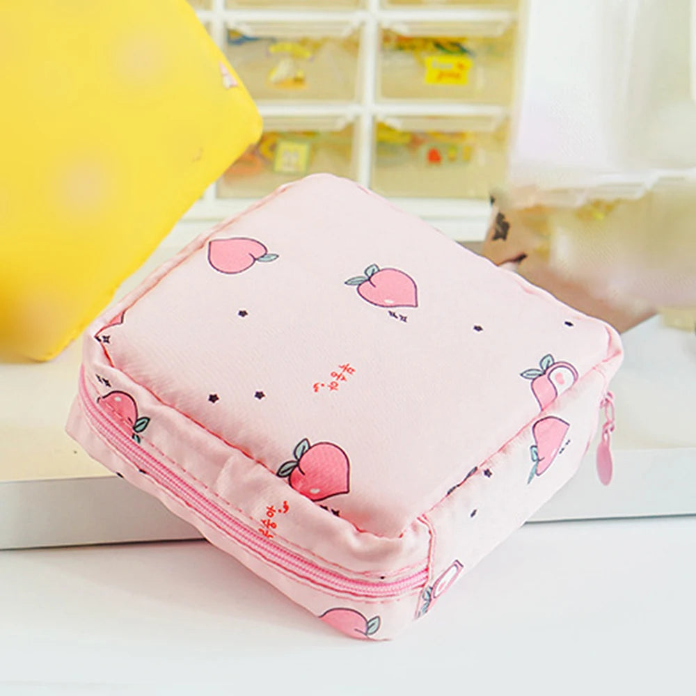 Cartoon Sanitary Pad & Lipstick Storage Pouch | Large Capacity
