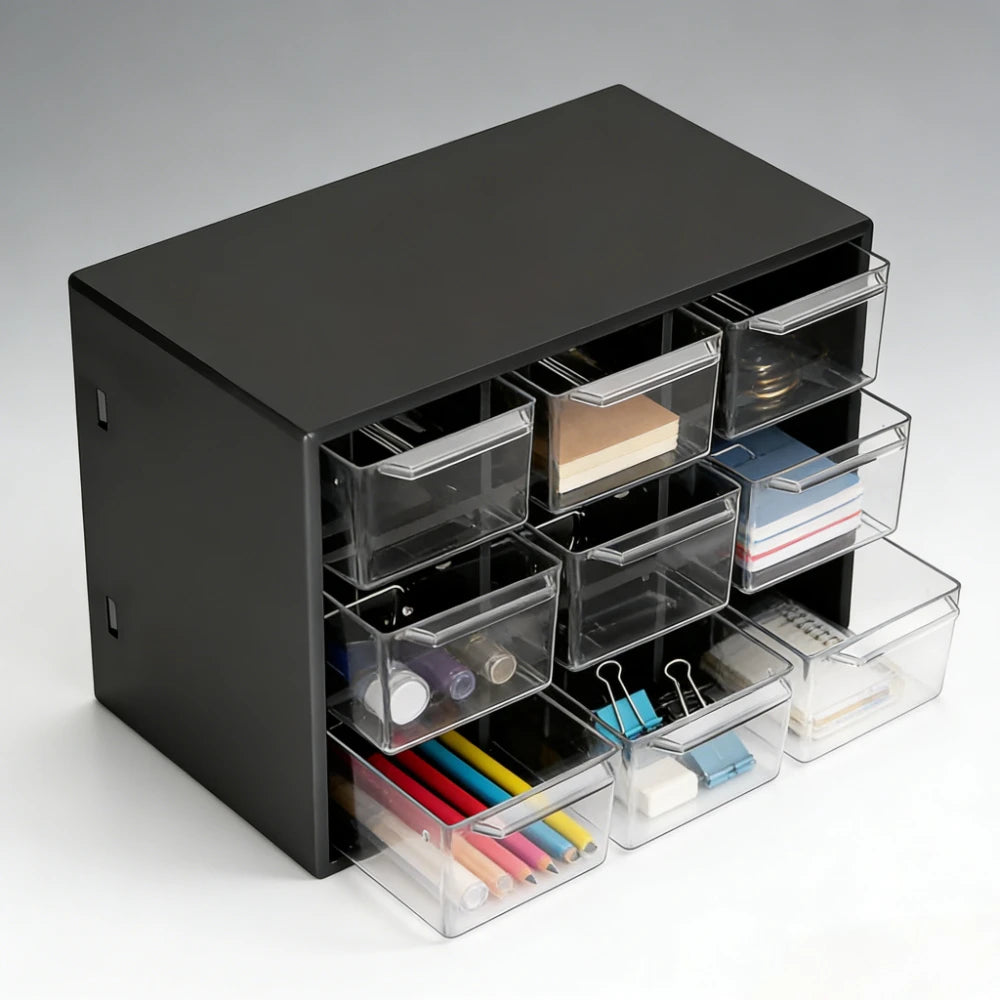 Dustproof Multi-Grid Desktop Drawer Organizer - Portable Storage Box for Jewelry, Cosmetics, Desk Drawer Organizer Box Oasis Select